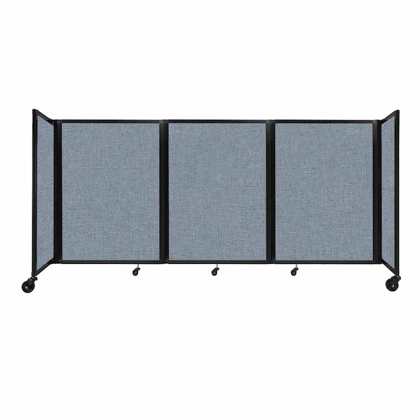 Room Divider 360 Folding Portable Partition 8'6" x 4' Powder Blue Fabric